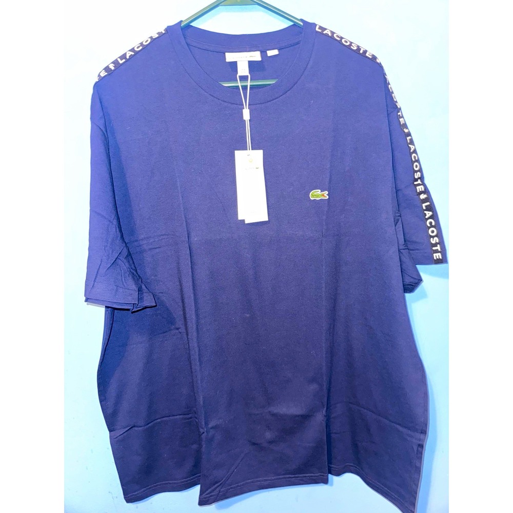 Lacoste Men's Navy Cotton Jersey Crocodile Logo Crew Neck T-Shirt 3XL TH7079